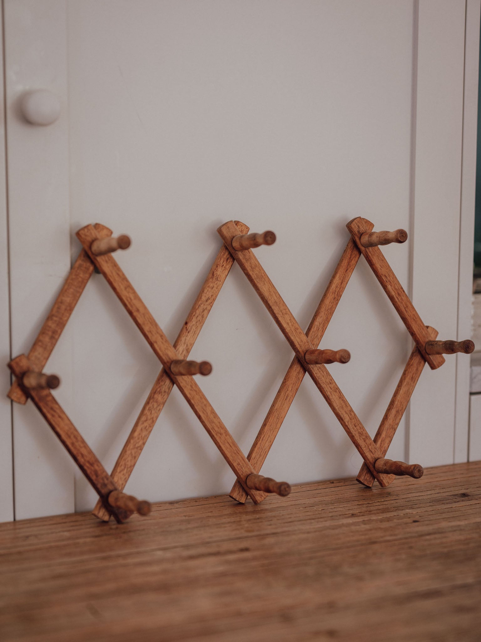 Vintage Penberthy Wooden Accordion Wall Rack