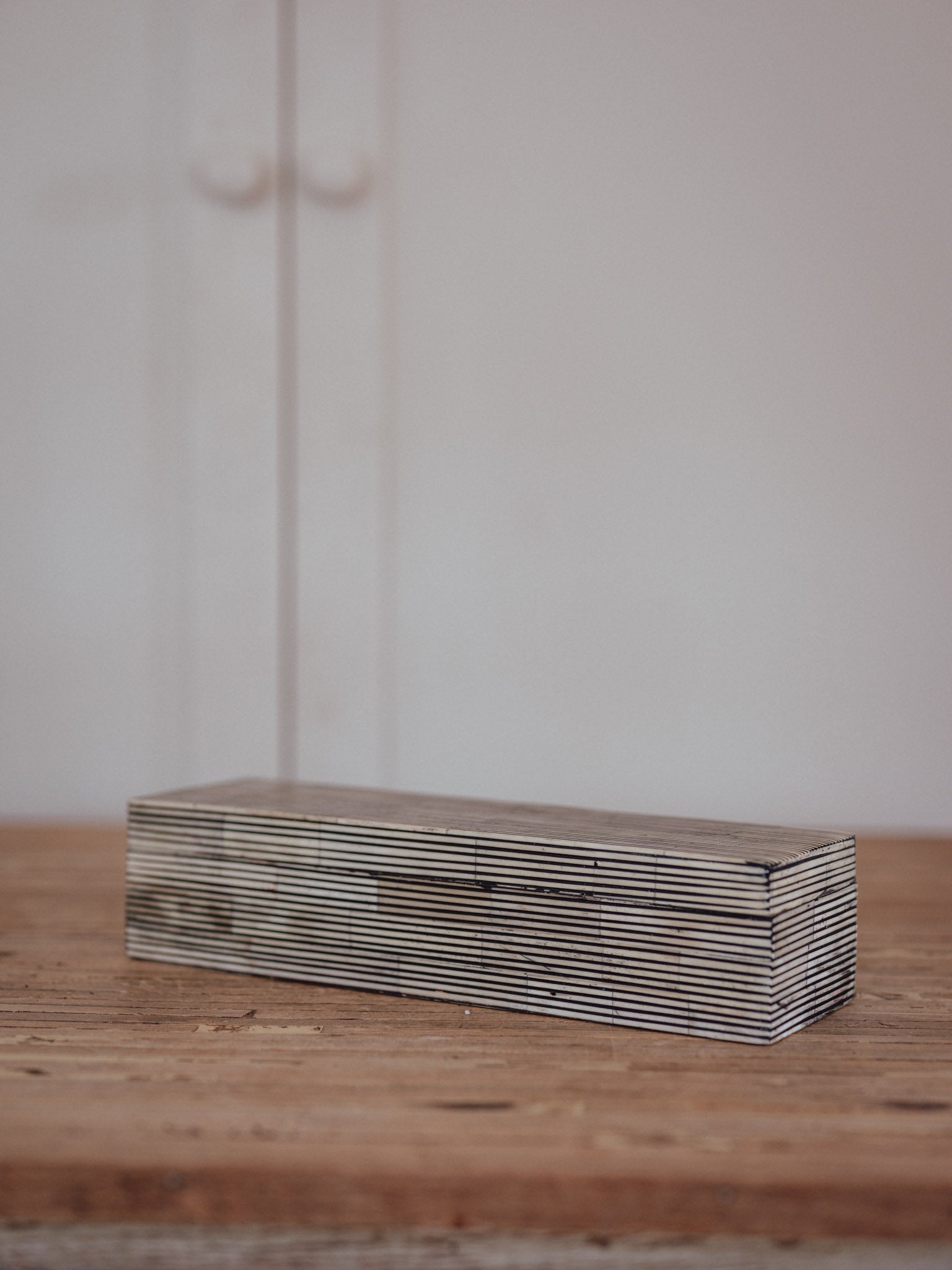 Vintage Bone Inlay Box with Lid