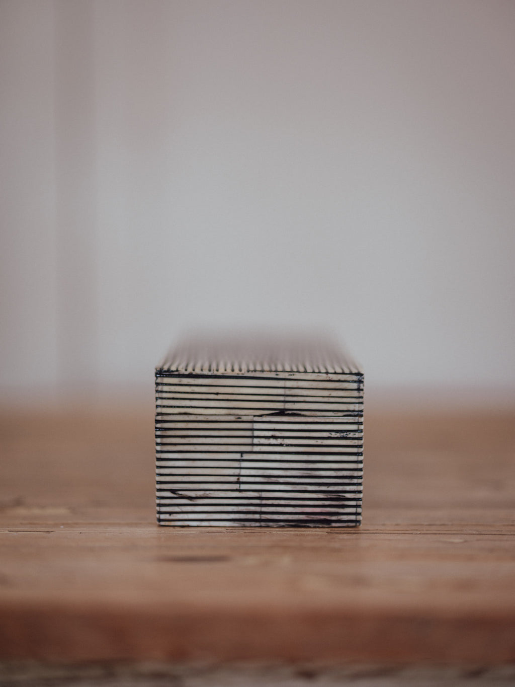 Vintage Bone Inlay Box with Lid