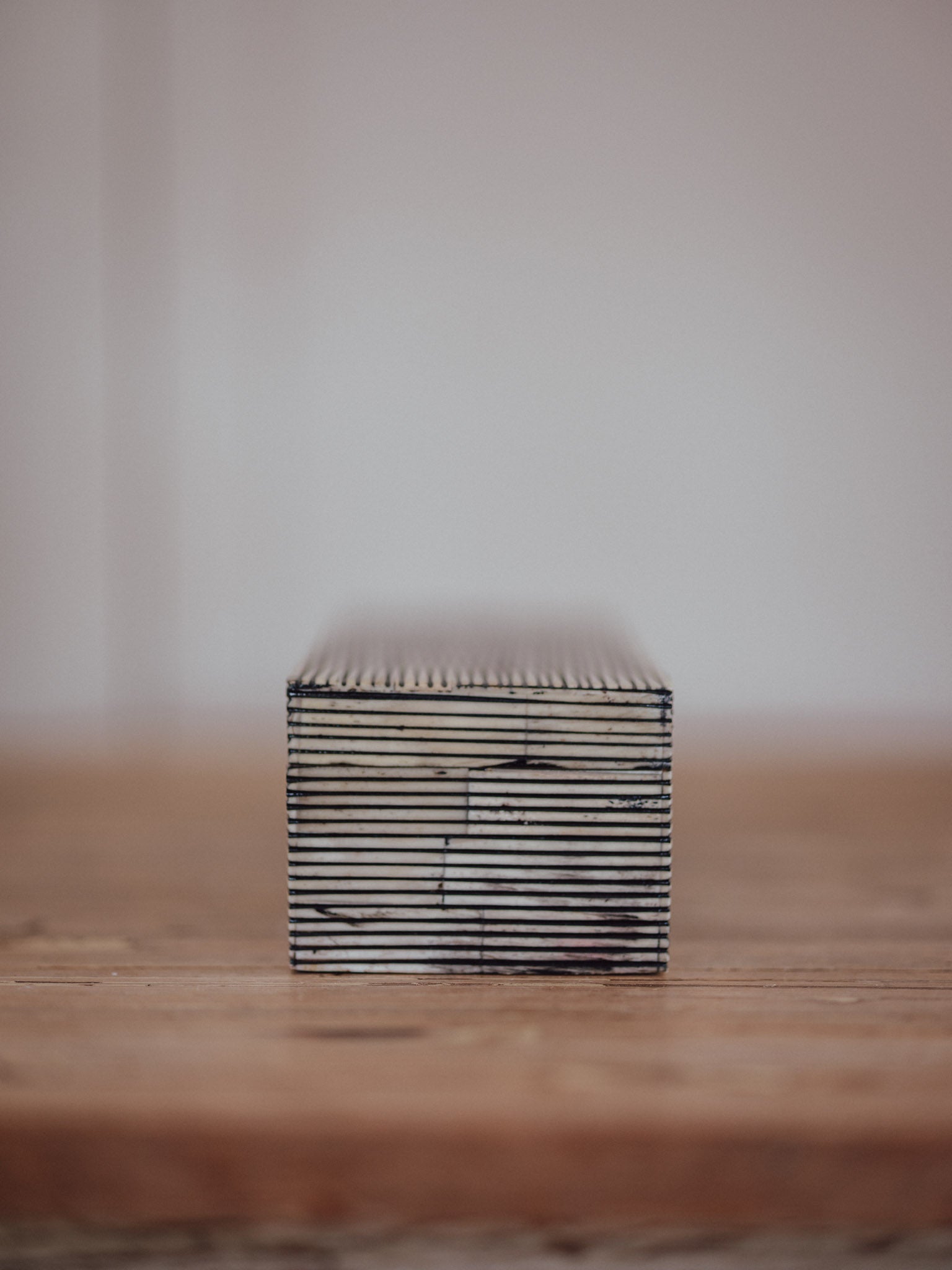 Vintage Bone Inlay Box with Lid