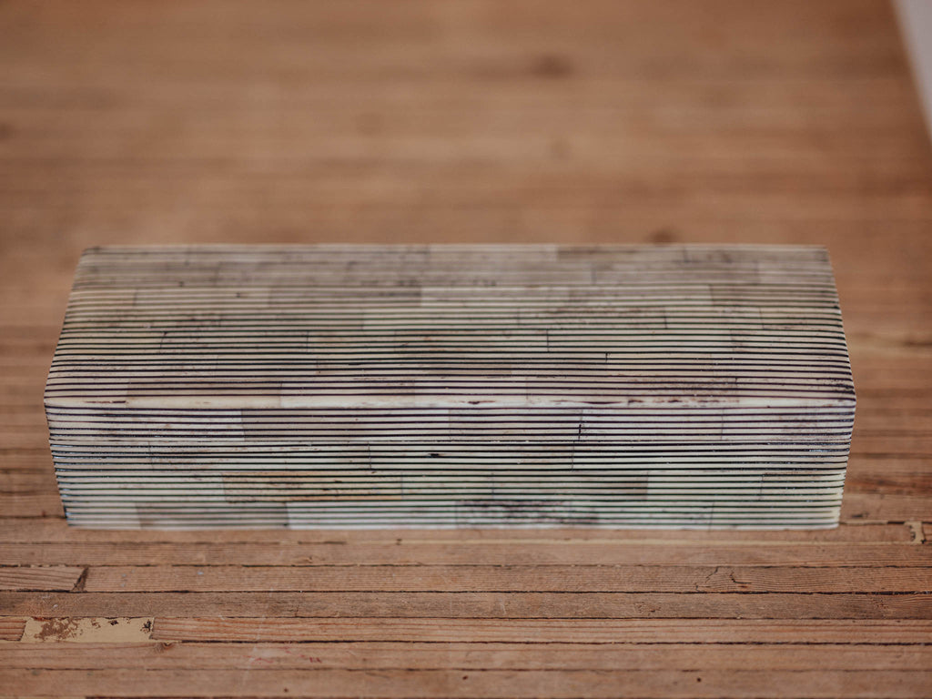 Vintage Bone Inlay Box with Lid