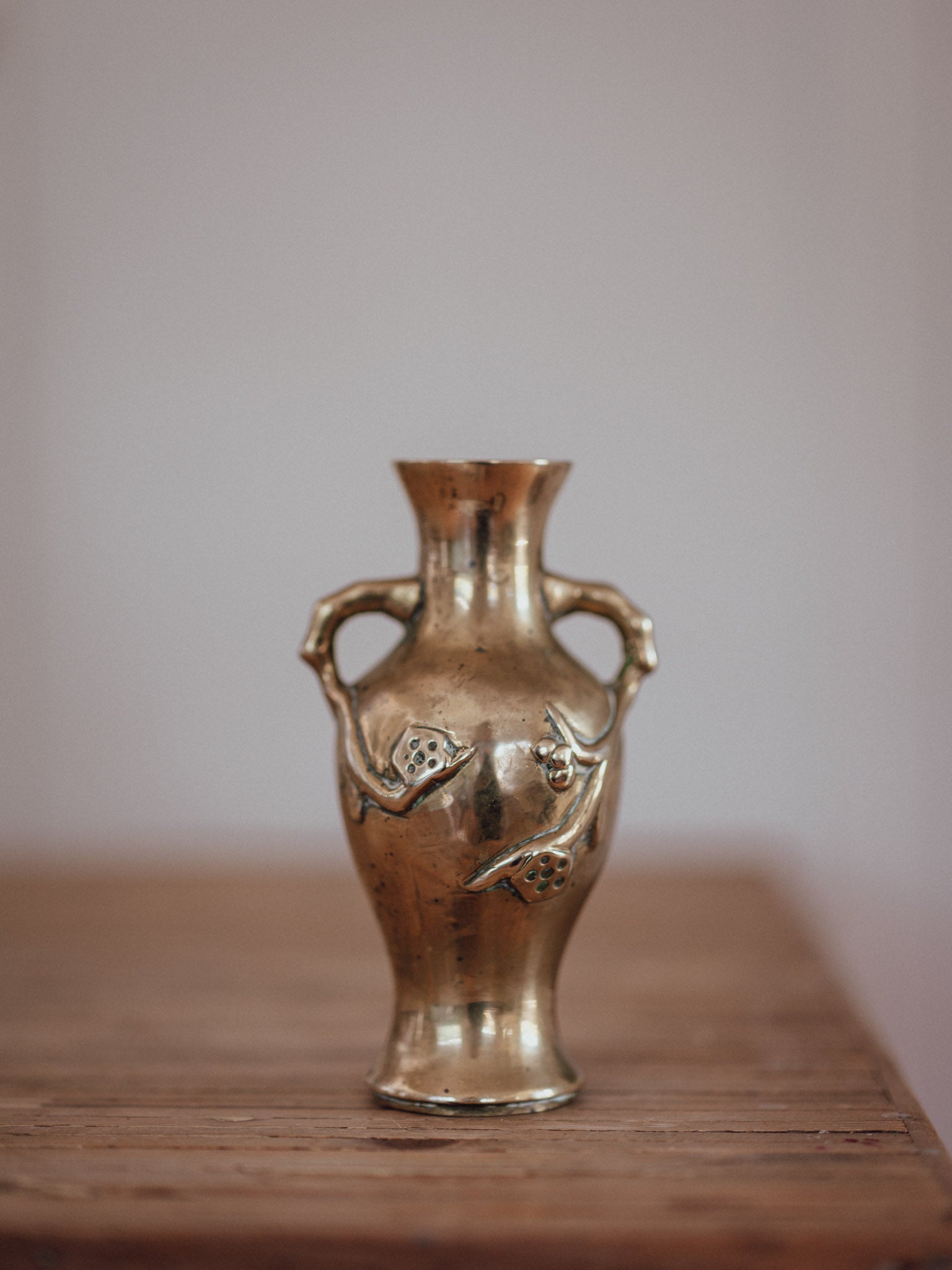 Antique Japanese Brass Vase