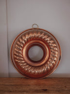 Vintage Tin Lined Copper Jelly Mould with Hanging Ring