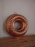 Vintage Tin Lined Copper Jelly Mould with Hanging Ring