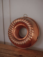 Vintage Tin Lined Copper Jelly Mould with Hanging Ring