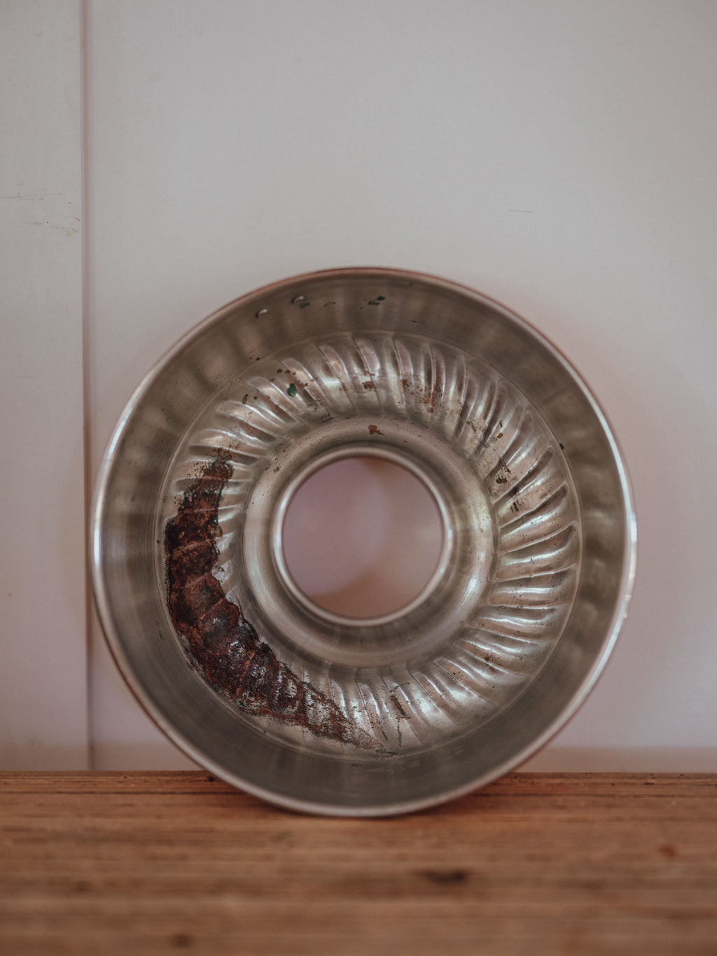 Vintage Tin Lined Copper Jelly Mould with Hanging Ring