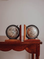 Wooden Globe Bookends