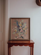 Vintage Framed Needlepoint - Floral Bouquet