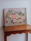 Vintage Floral Still Life Oil Painting