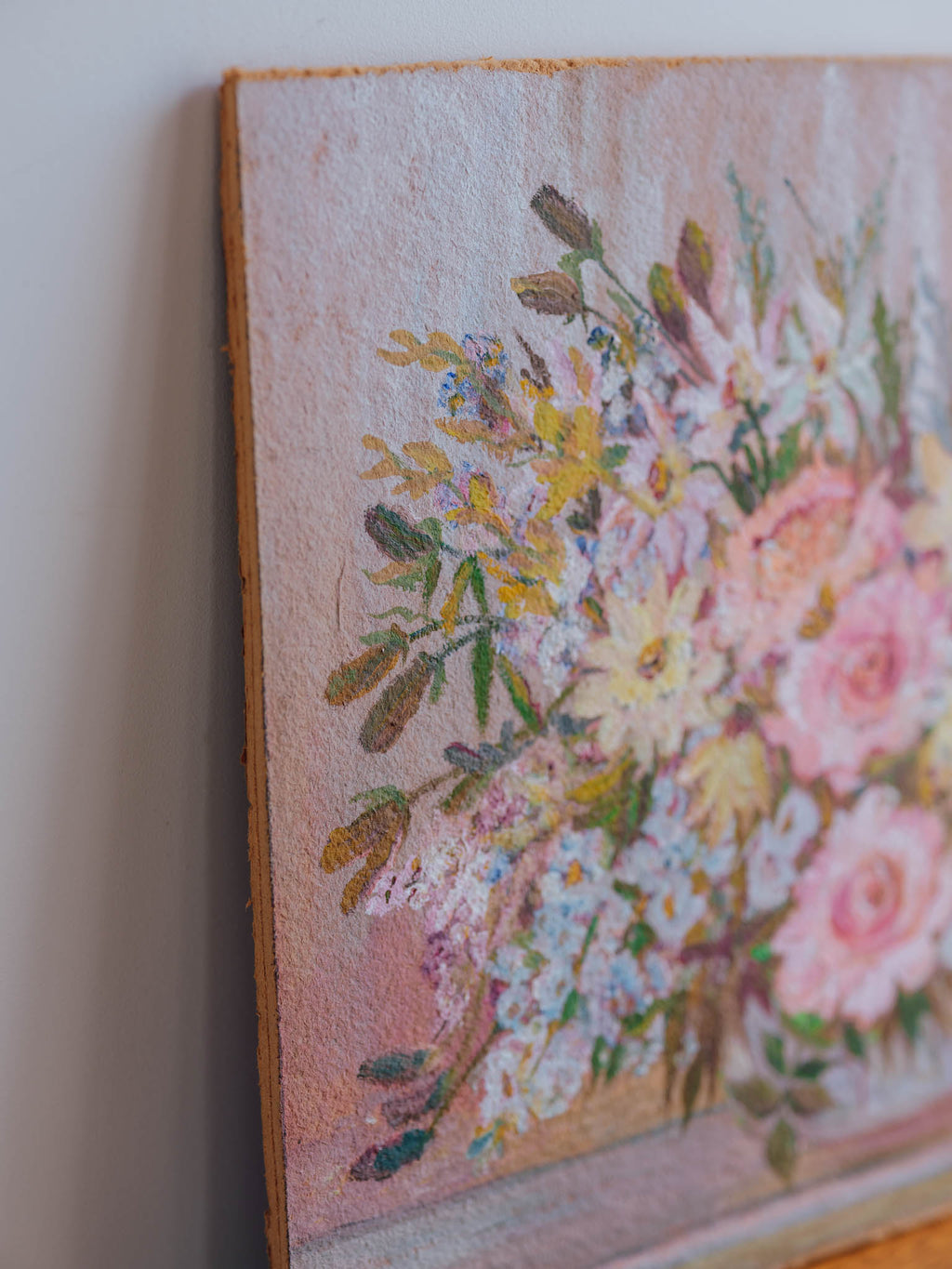 Vintage Floral Still Life Oil Painting