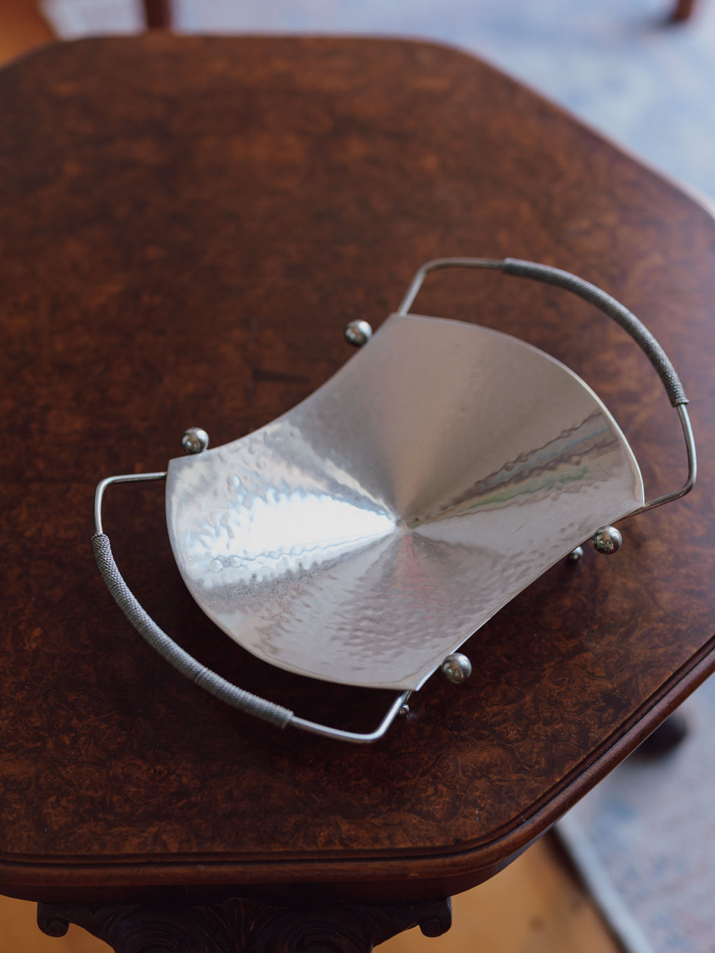 Hammered Vintage Silver Plate Dish