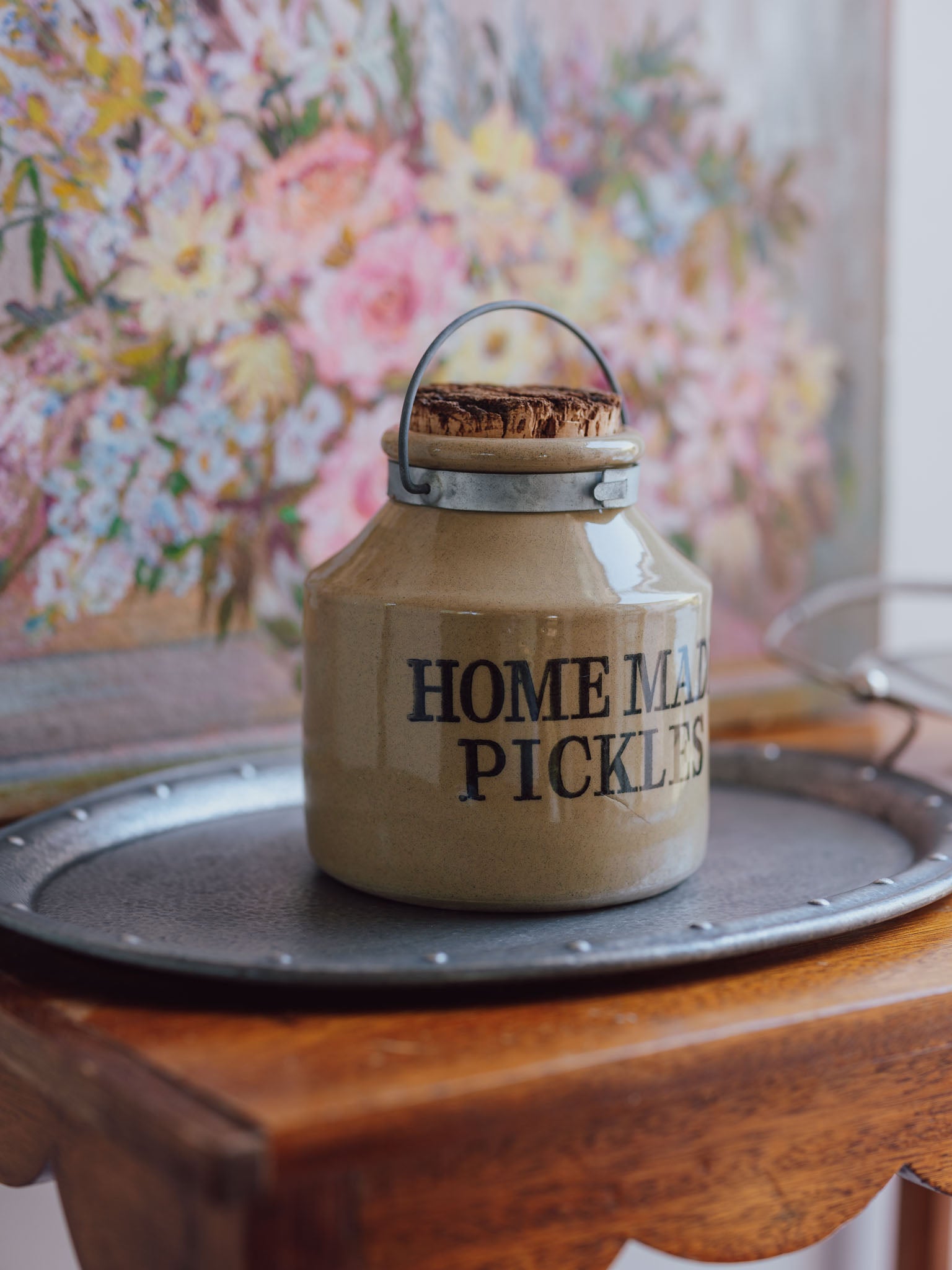 ‘Home Made Pickles’ Stoneware Crock Jar