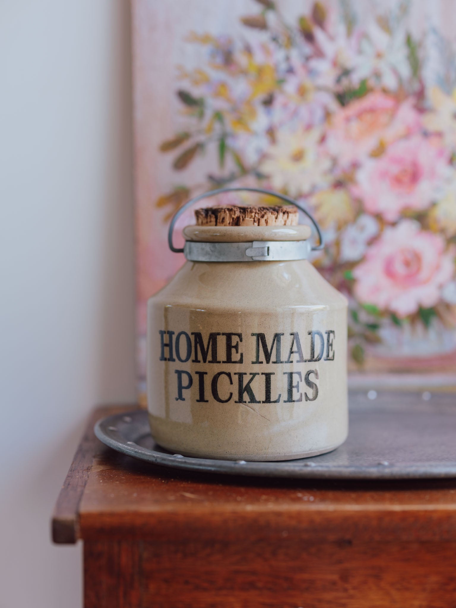 ‘Home Made Pickles’ Stoneware Crock Jar