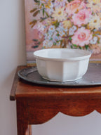 Studio Pottery Faceted White Bowl 1984