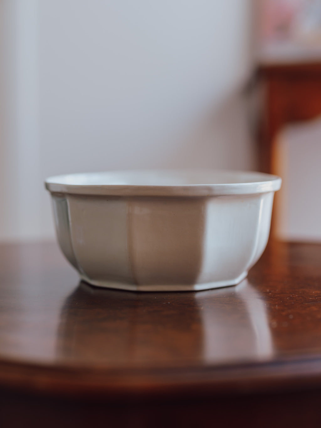 Studio Pottery Faceted White Bowl 1984