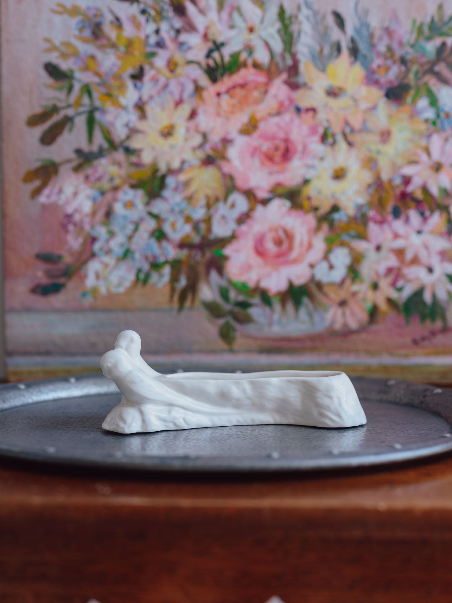 Shorter & Sons Bird on Log Trough Vase