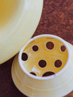 Crown Ducal Yellow Flower Bowl with Frog Insert