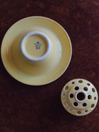 Crown Ducal Yellow Flower Bowl with Frog Insert