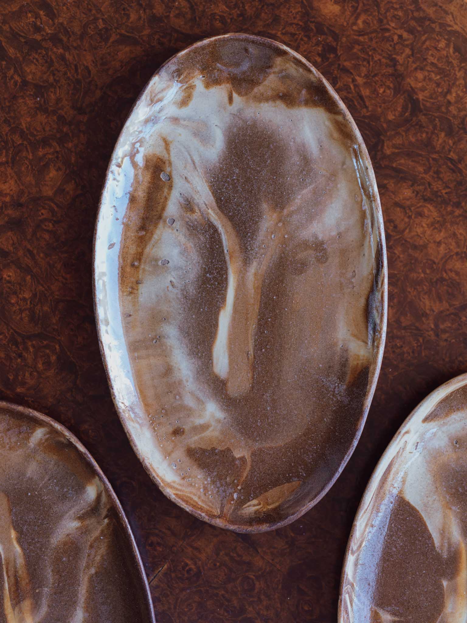 Lovatt Temuka NZ Te Rona Marbleware Oval Platter