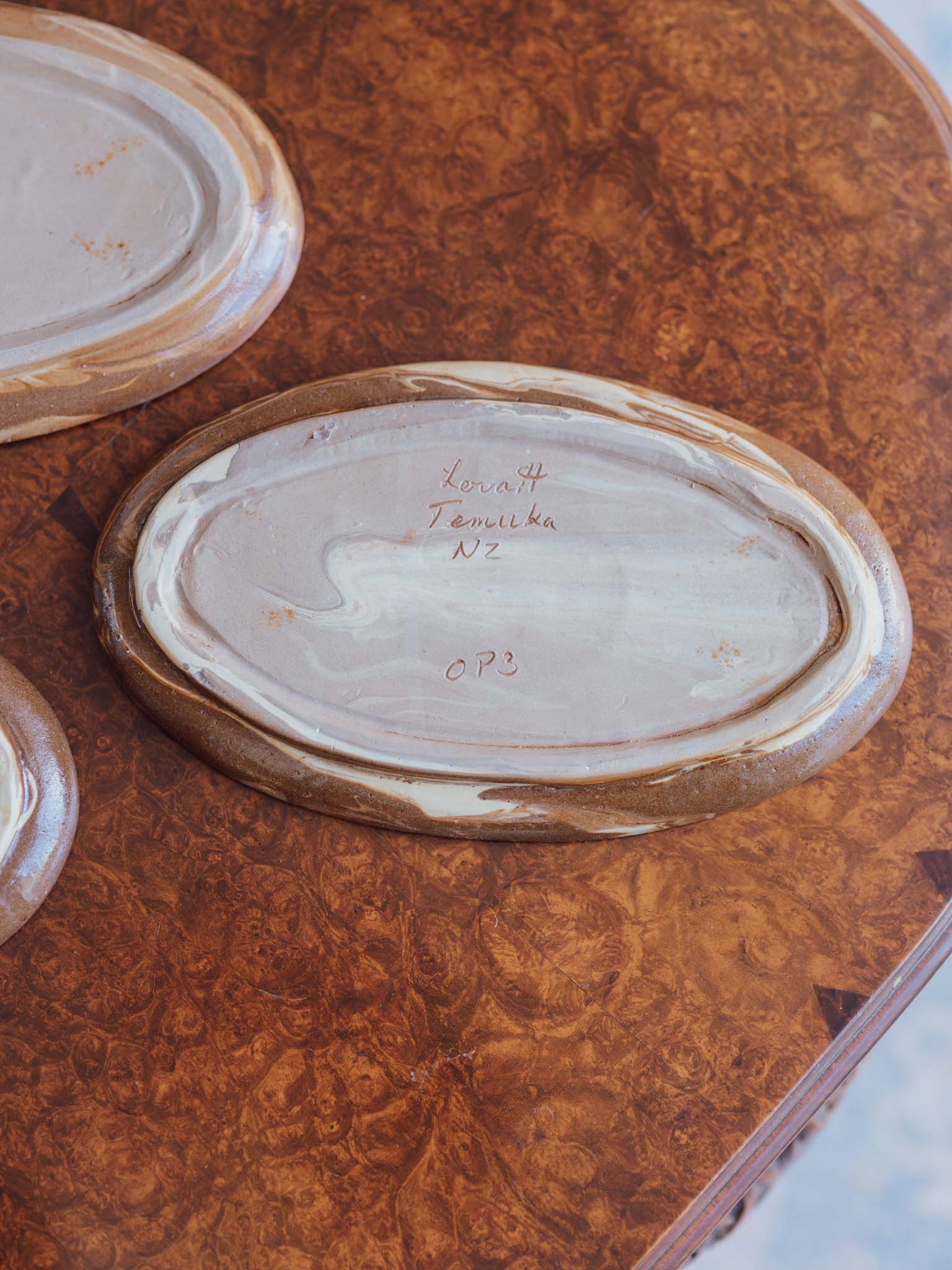 Lovatt Temuka NZ Te Rona Marbleware Oval Platter