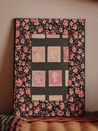 Handmade Fabric Frame with Penny Red Stamp Print
