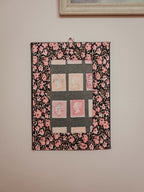Handmade Fabric Frame with Penny Red Stamp Print