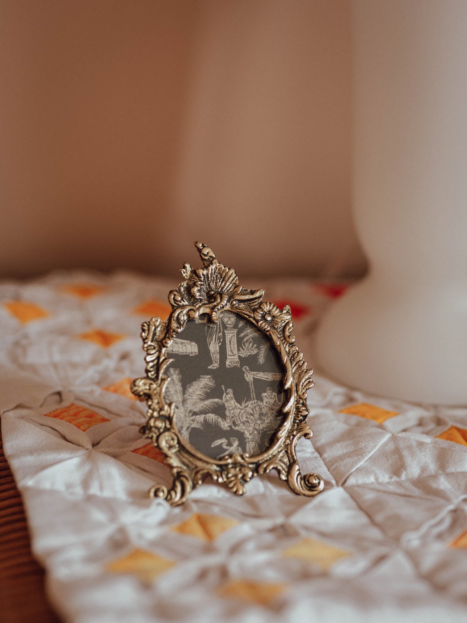 Miniature Ornate Brass Photo Frame
