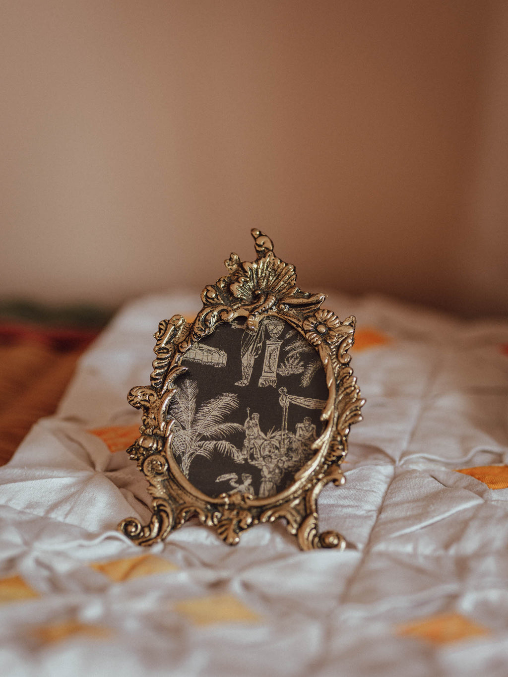 Miniature Ornate Brass Photo Frame
