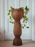 Handmade Nelson Wicker Plant Stand, 1980s