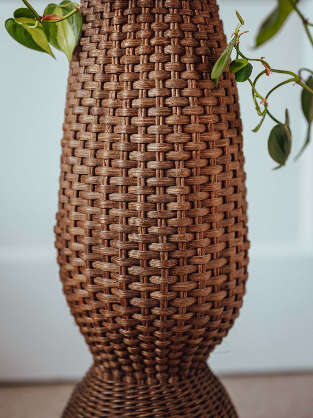 Handmade Nelson Wicker Plant Stand, 1980s