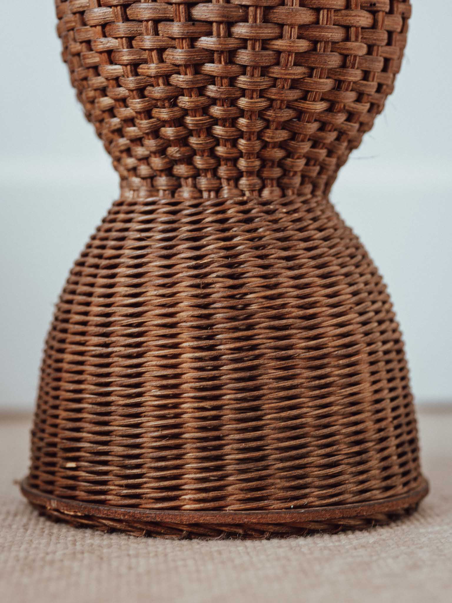 Handmade Nelson Wicker Plant Stand, 1980s