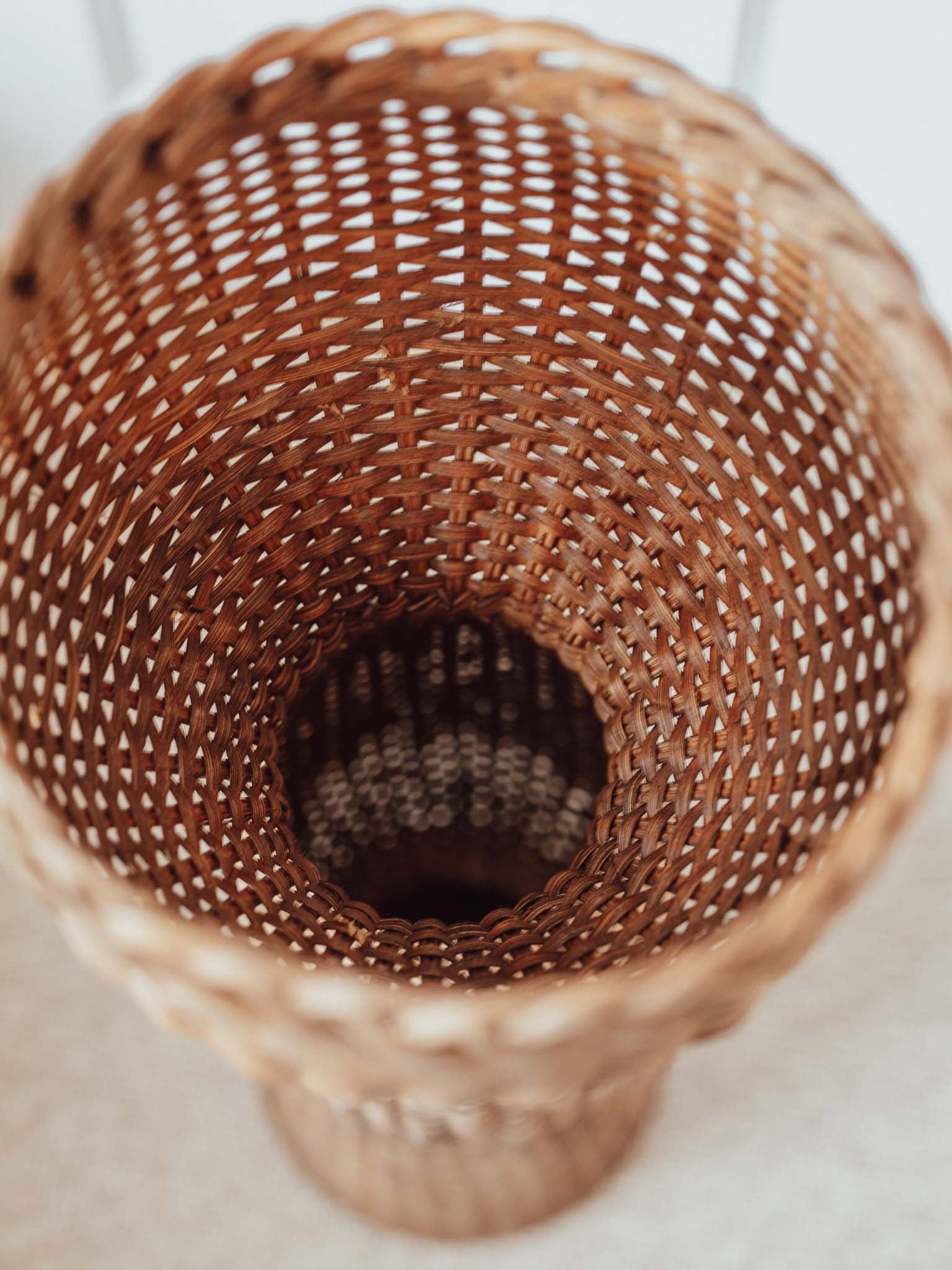 Handmade Nelson Wicker Plant Stand, 1980s