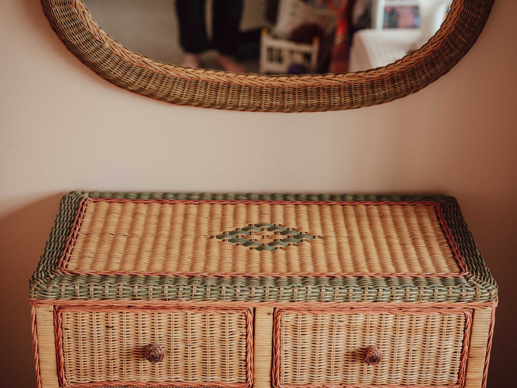 Vintage Rattan Chest of Drawers
