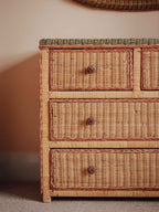 Vintage Rattan Chest of Drawers