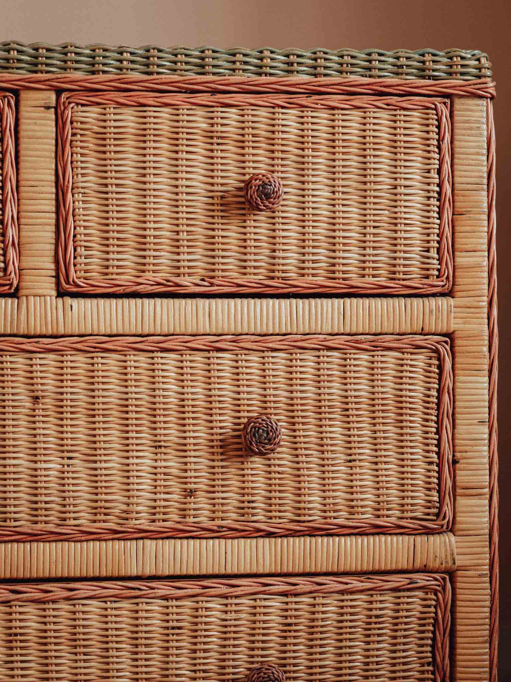 Vintage Rattan Chest of Drawers