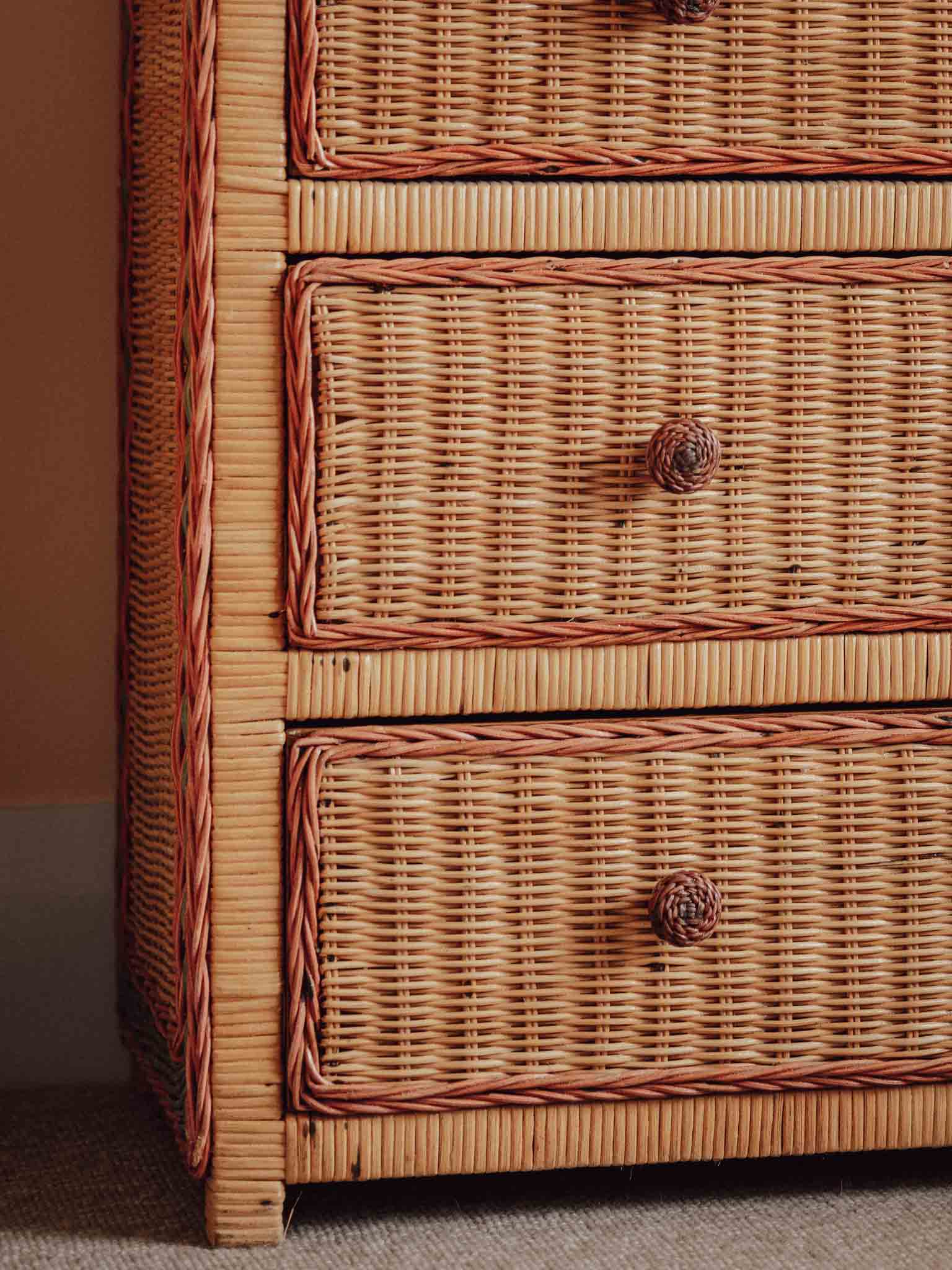 Vintage Rattan Chest of Drawers