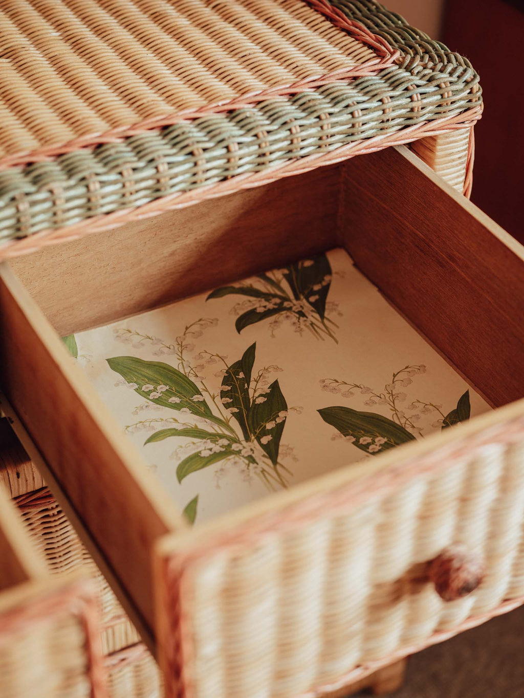 Vintage Rattan Chest of Drawers