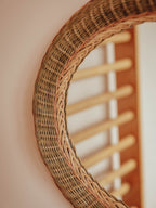 Vintage Oval Cane Wall Mirror