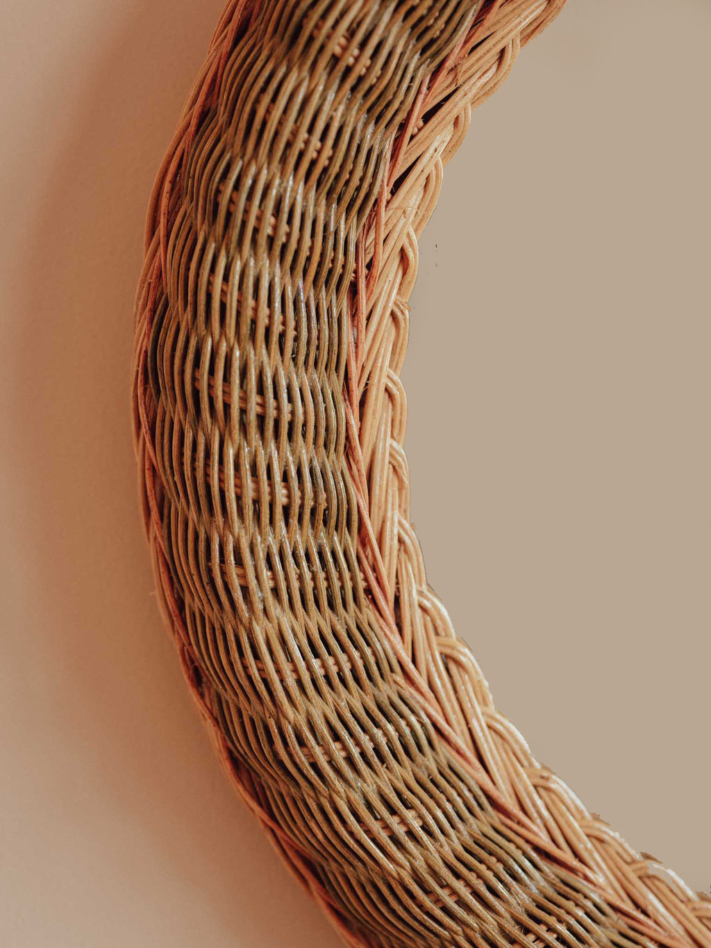 Vintage Oval Cane Wall Mirror