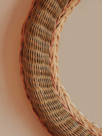 Vintage Oval Cane Wall Mirror