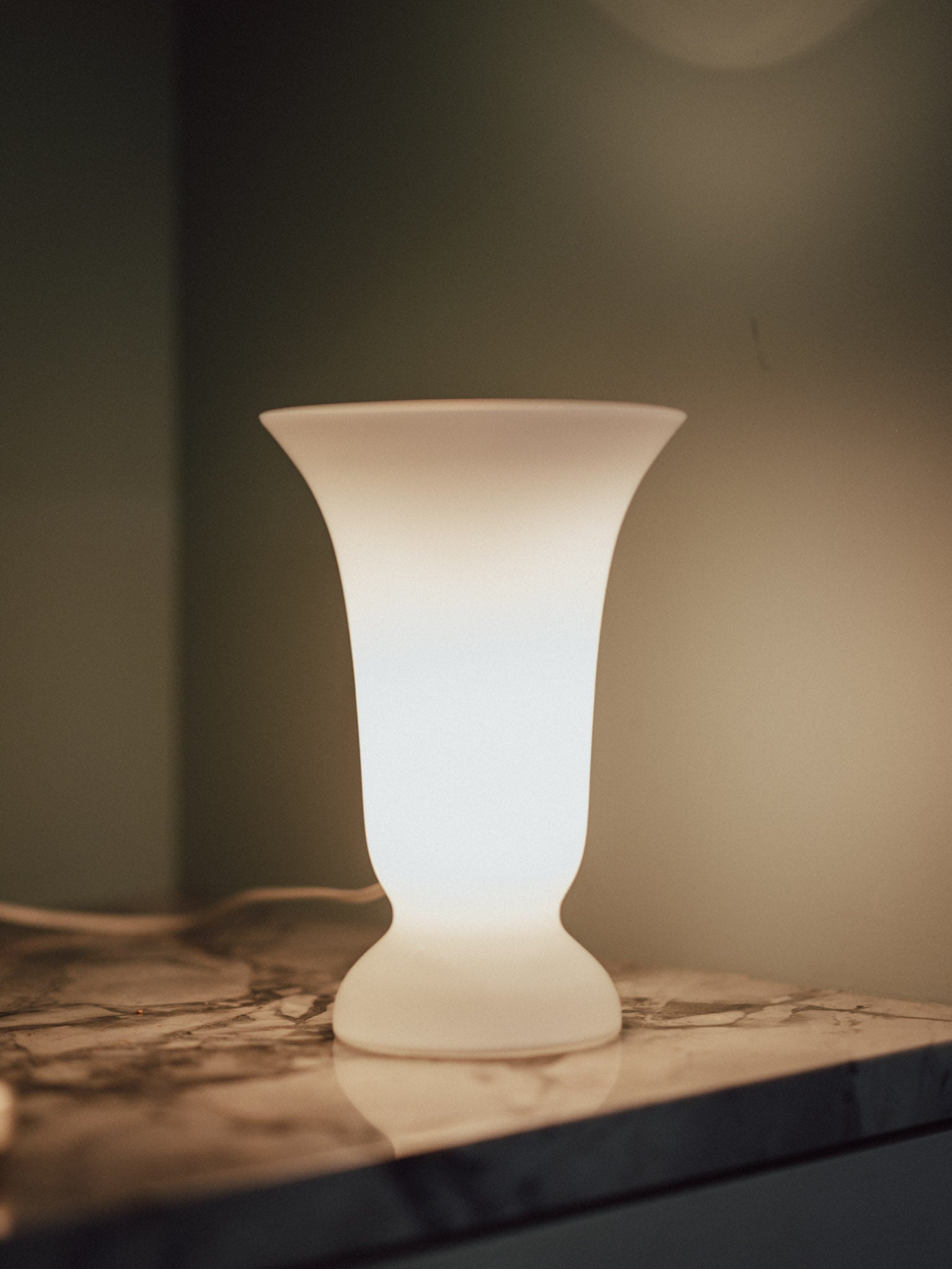 Där Lighting Clara White Opaque Uplighter Table Lamp