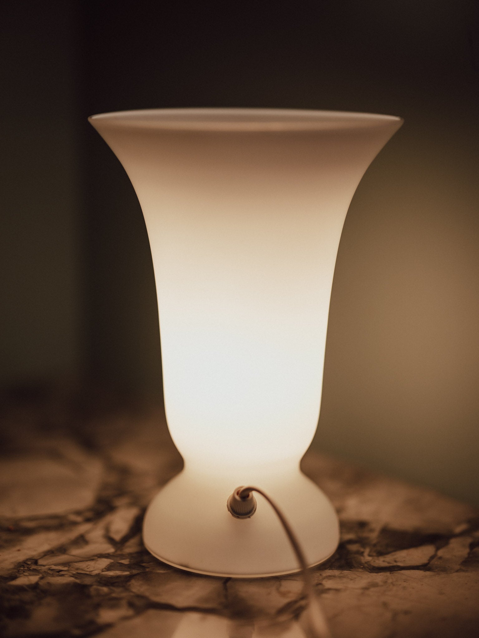 Där Lighting Clara White Opaque Uplighter Table Lamp