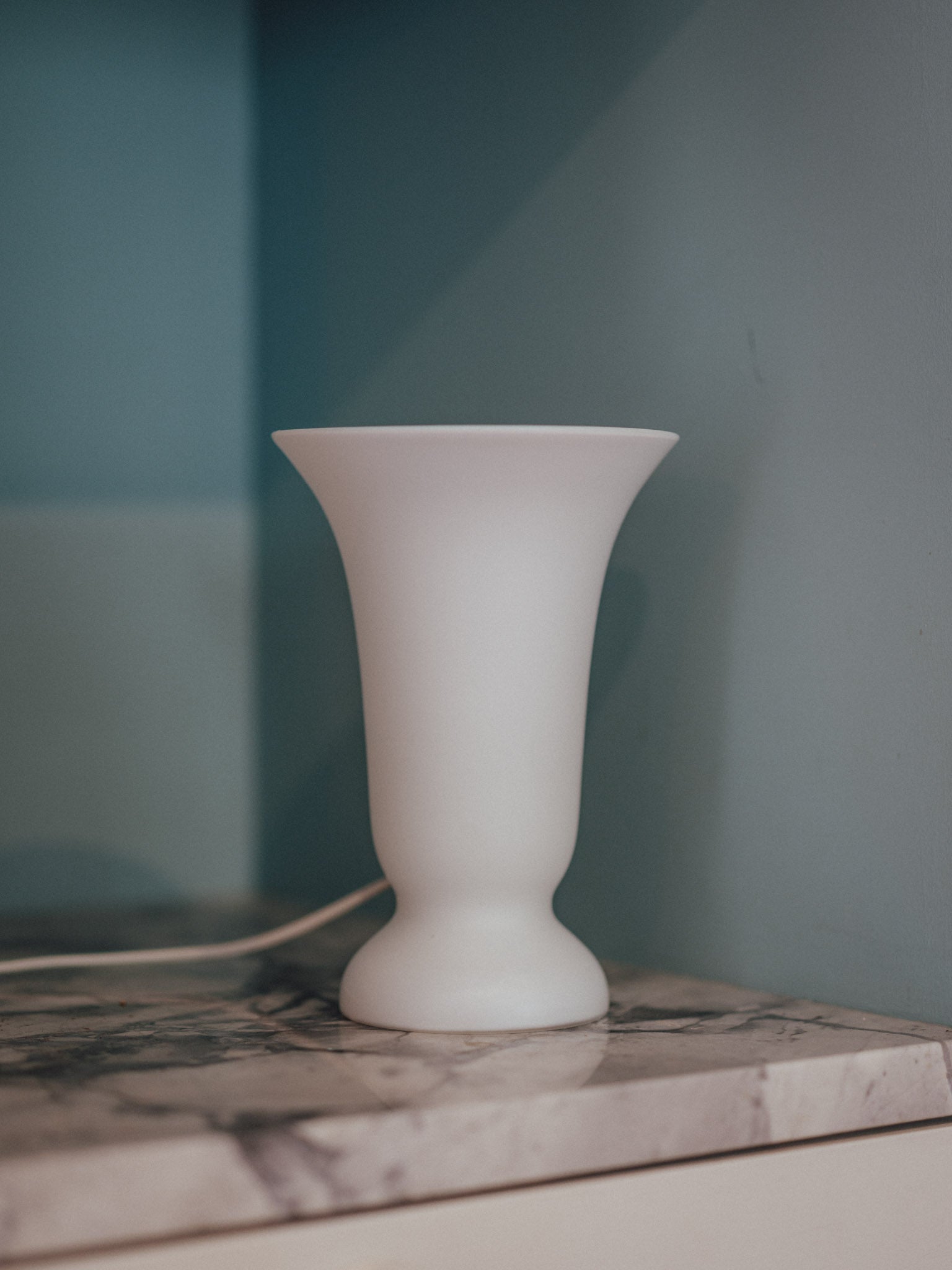 Där Lighting Clara White Opaque Uplighter Table Lamp