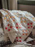 Handmade Cathedral Windows Quilt - Bed End Throw