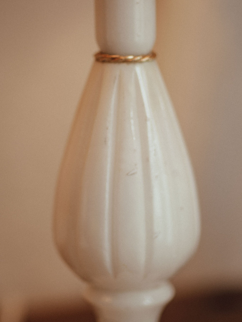 Vintage Marble Table Lamps with Rattan Shades - Pair