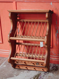 Handmade Vintage Pine Plate Rack with Lucky Penny