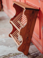Handmade Vintage Pine Plate Rack with Lucky Penny