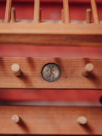 Handmade Vintage Pine Plate Rack with Lucky Penny
