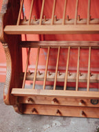 Handmade Vintage Pine Plate Rack with Lucky Penny