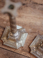 Pair of Silver Plate Corinthian Column Candlesticks, Horace Woodward & Co, London, Late 19th Century